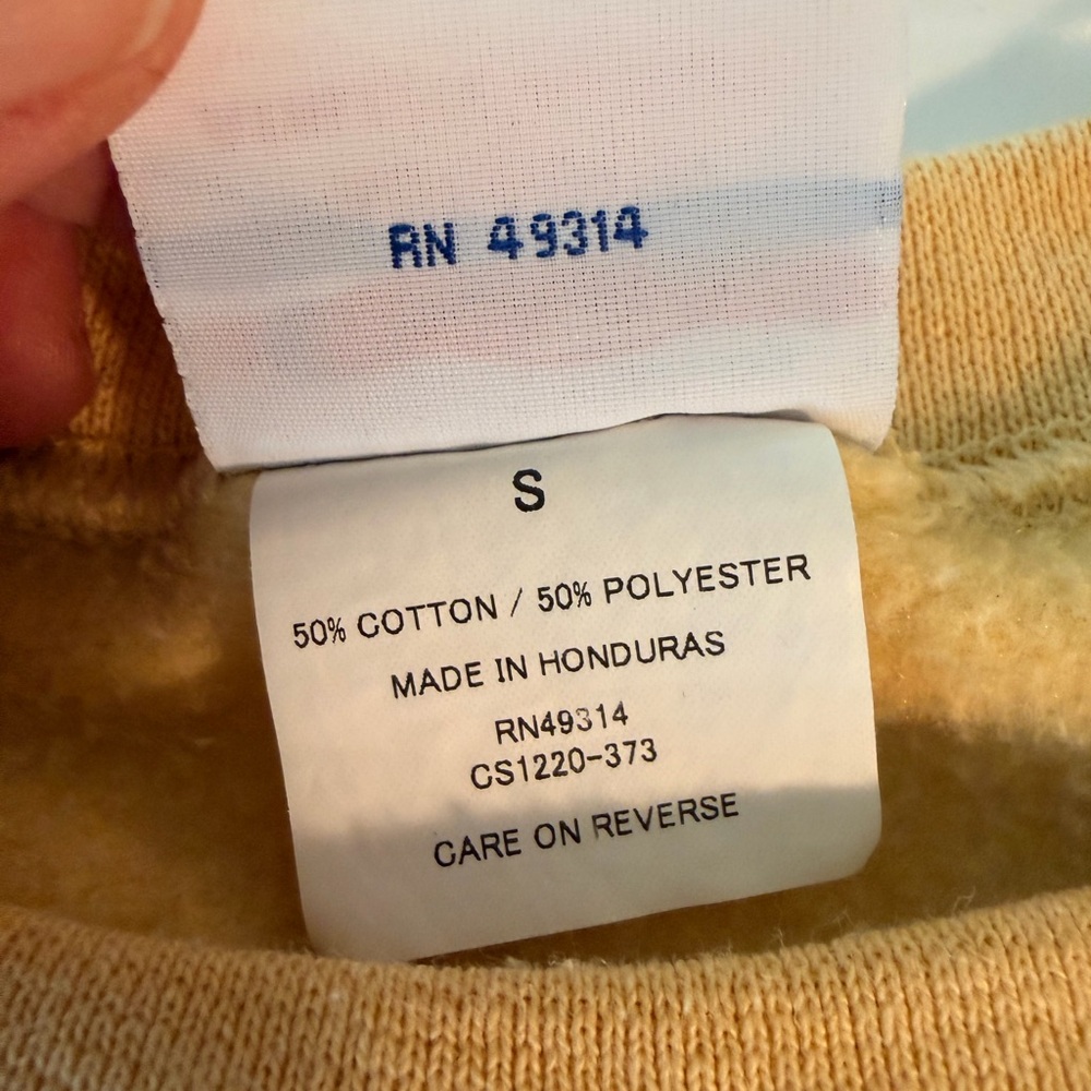 Vintage Champion Purdue Yellow Sweatshirt Crew Neck Loungewear Unisex Size S - Picture 7 of 8